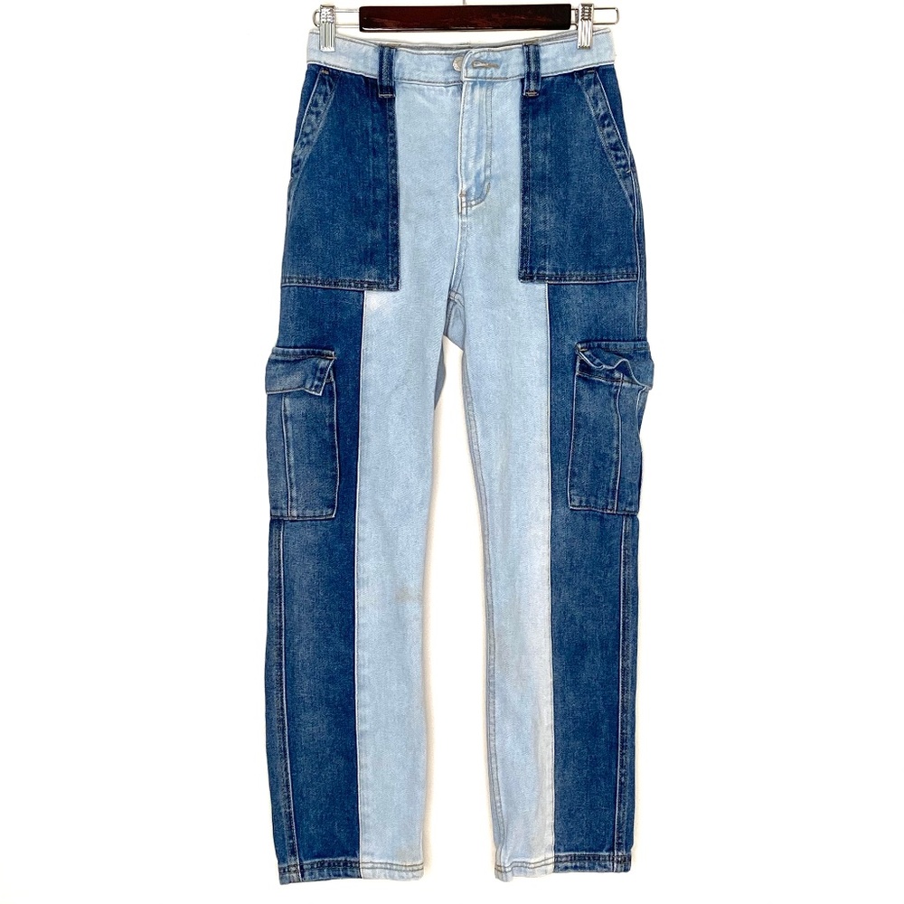 PacSun Two Tone Paneled Utility Cargo Jeans